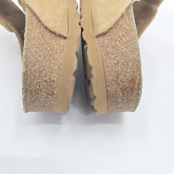 Birkenstock Sandals Size 41 Womens 10 N Arizona Latte Beige Leather Slip On Soft - Picture 10 of 14